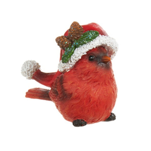 Cardinal w/ Santa Hat, 4" (3 styles - sold individually)