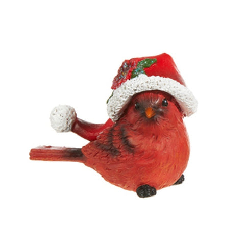 Cardinal w/ Santa Hat, 4" (3 styles - sold individually)