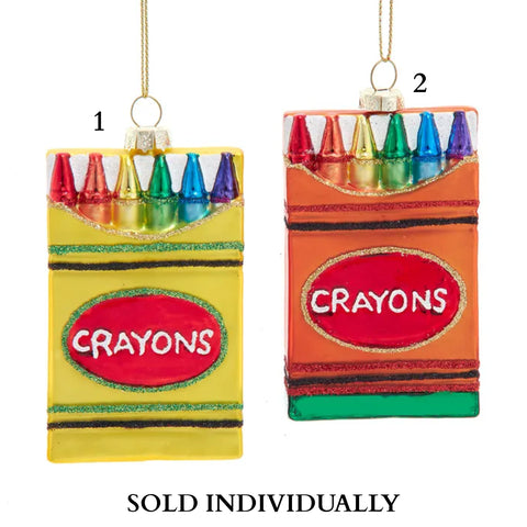 Glass Crayon Box Ornament (2 Styles – Sold individually)