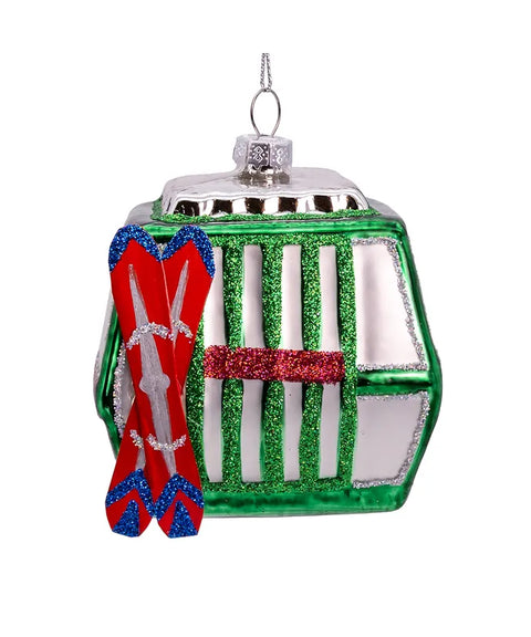 Glass Cable Car Ornament