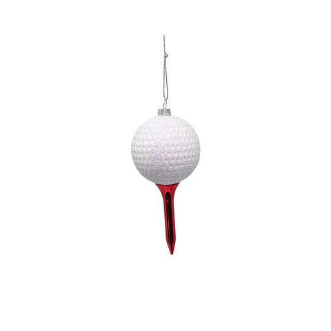 Golf Ball With Tee Ornament, 5.2"