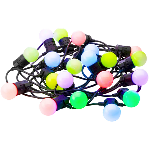 Twinkly Pro-MAX G45 Bulbs String, 20 RGB LEDs, PLC, Black Wire
