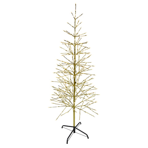 LED 5.5' Warm White Twig Tree with Gold Tape