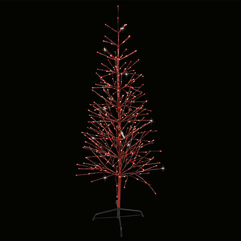 LED 5.5' Red Twig Tree with Red Tape