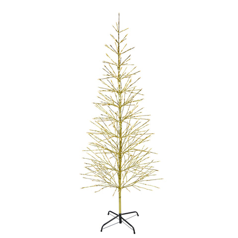 LED 6.5' Warm White Twig Tree with Gold Tape