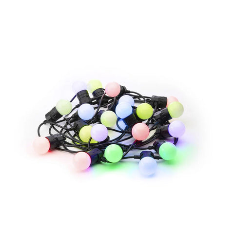 Twinkly Pro G45 Bulbs String, 20 RGB LEDs, PLC, Black Wire