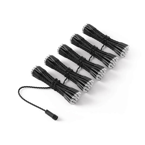 Twinkly Plus Curtain, 5x50 RGBW LEDs, PLC, Black Wire