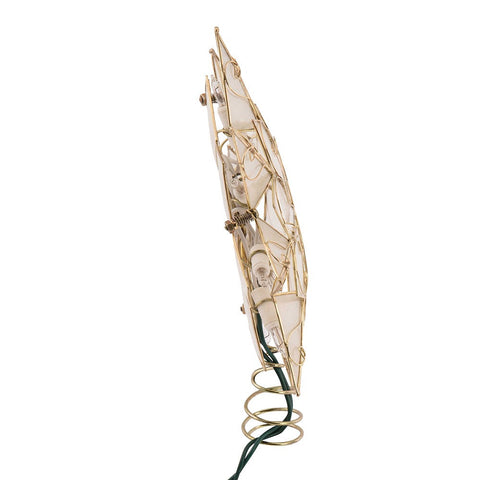 UL 10L 8-Point Capiz Gold Star With Arabesque Decoration Treetop, 9.27"