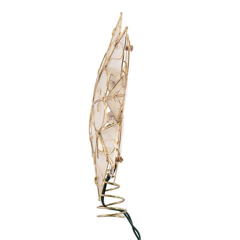 UL 10L 8-Point Capiz Gold Star With Arabesque Decoration Treetop, 9.27"