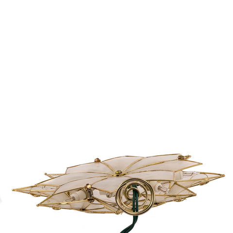 UL 10L 8-Point Capiz Gold Star With Arabesque Decoration Treetop, 9.27"