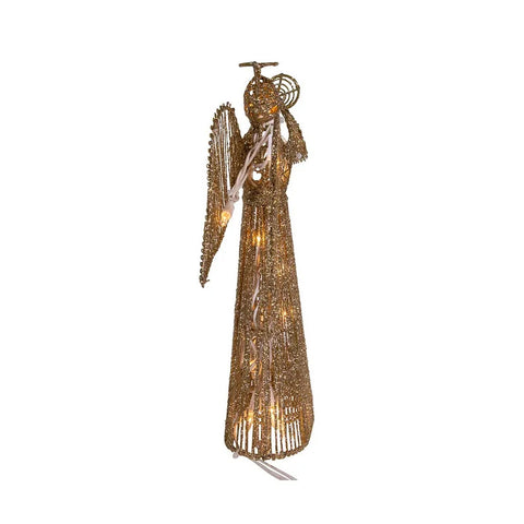 UL 20-Light Gold Glittered Angel Treetop, 12"