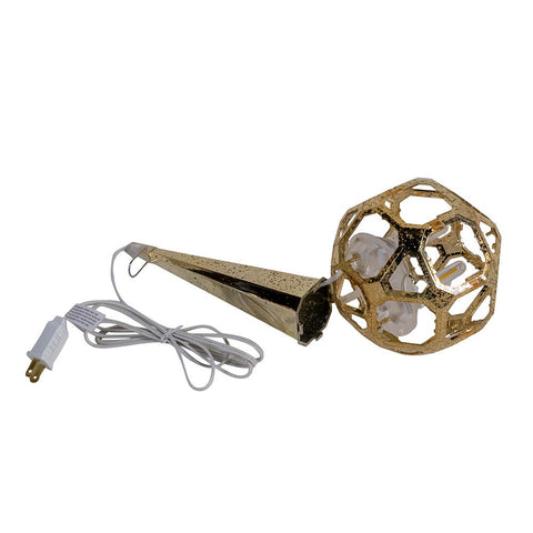 4L Warm White LED Gold Crackle Moravian Star, 24"
