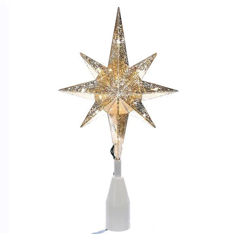 10-Light Gold Bethlehem Star Treetop, 12.25" (UL)