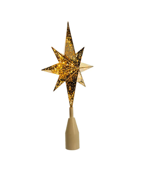 10-Light Gold Bethlehem Star Treetop, 12.25" (UL)