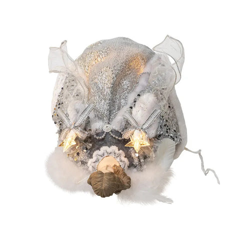 UL 10-Light Silver & Ivory Angel Treetop, 14"