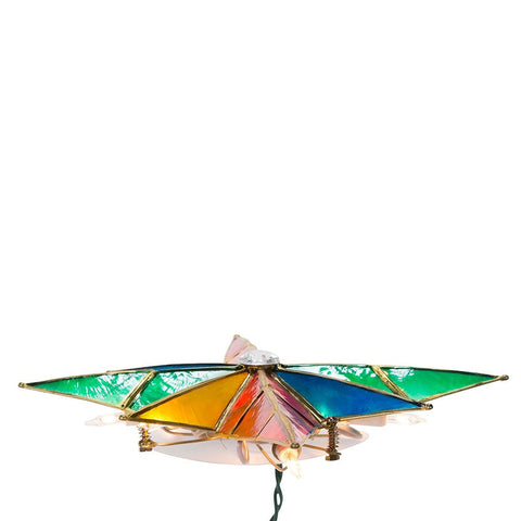 UL 10L Capiz Multicolored Bethlehem Star With Gem Center Treetop, 12"