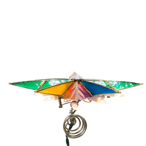 UL 10L Capiz Multicolored Bethlehem Star With Gem Center Treetop, 12"