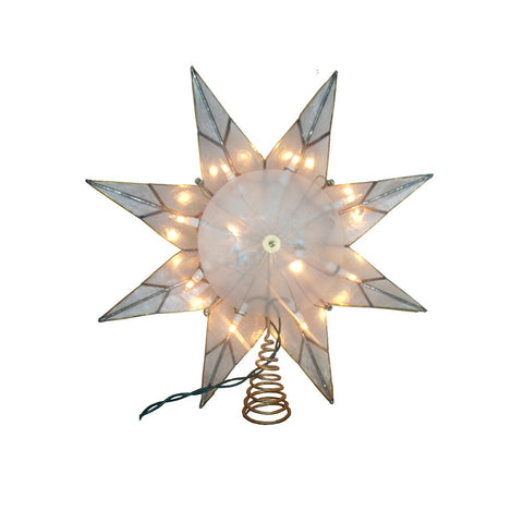 UL 10L 8-Point Capiz Gold Star Treetop, 14"
