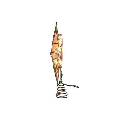 UL 10-Light Capiz Star With Center Gem Treetop, 10.24"