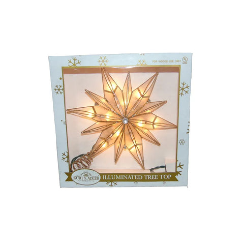 UL 10-Light Capiz Star With Center Gem Treetop, 10.24"