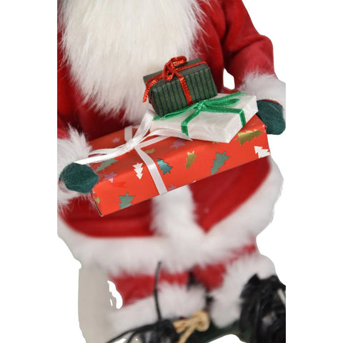 Santa on Sled Caroler Figurine, 13"