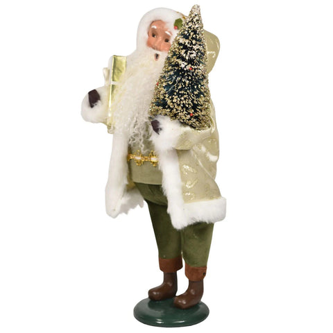 Gold Sparkle Santa Caroler Figurine, 13"