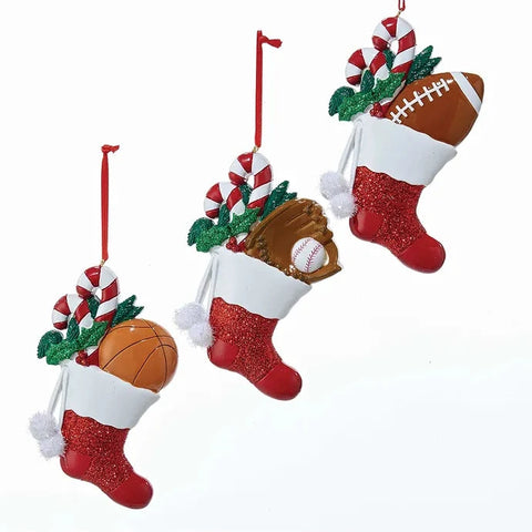 Sports in Stocking Ornament (3 styles - sold individually)