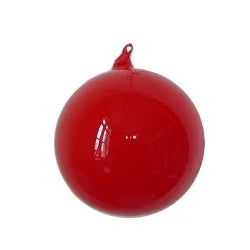 Red Bubblegum Glass Ball Ornament, 7" (180mm)