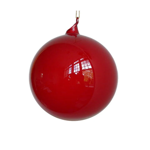 Red Bubblegum Glass Ball Ornament, 4" (100mm) (Set of 3)