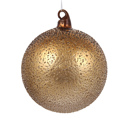 Gold Glass Beaded Ball Ornament, 6" (150mm)