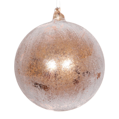 Gold & Bronze Filigree Leaf Ball Ornament, 6" (150mm)