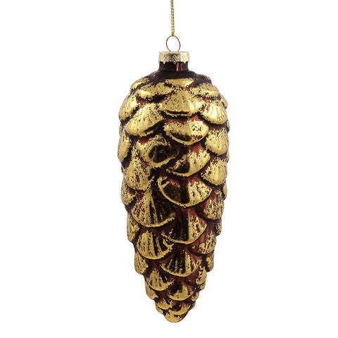 Pinecone W/ Gold Touch Ornament, 10"