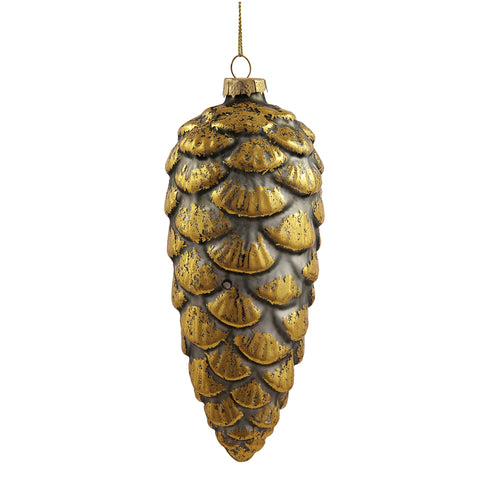 Pinecone W/ Gold Touch Ornament, 10"