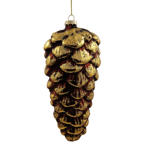 Pinecone W/ Gold Touch Ornament, 8"