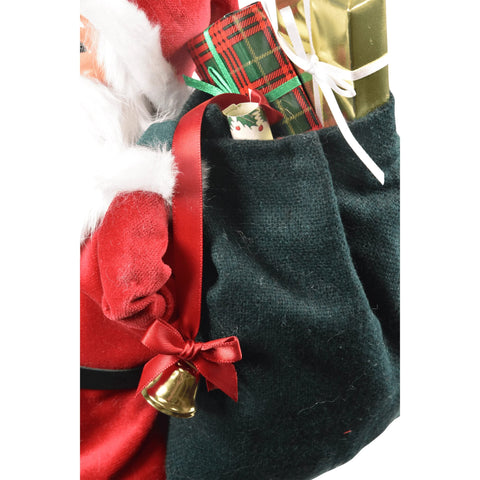 Message Red Velvet Santa Caroler Figurine, 13"