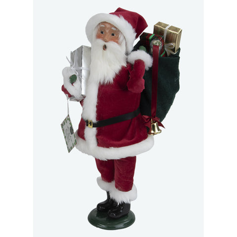 Message Santa Caroler Figurine, 13"