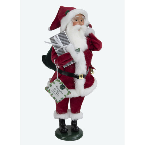 Message Santa Caroler Figurine, 13"