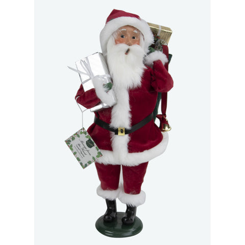 Message Santa Caroler Figurine, 13"
