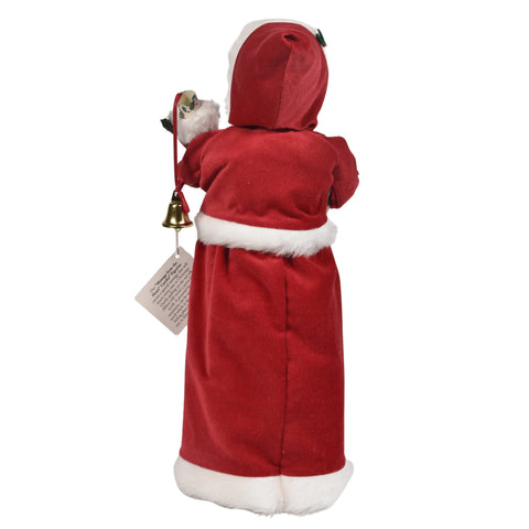 Message Red Velvet Mrs Claus Caroler Figurine, 13"