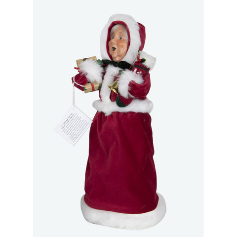 Message Mrs Claus Caroler Figurine, 13"