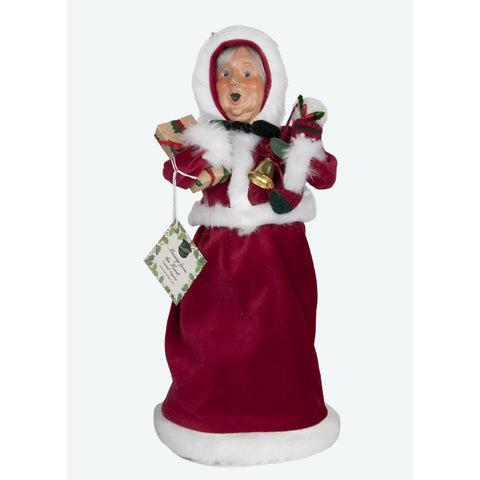 Message Mrs Claus Caroler Figurine, 13"