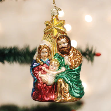 Holy Family w/Star Ornament Glass