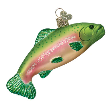 Rainbow Trout Glass Ornament, 4.5"