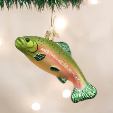 Rainbow Trout Glass Ornament, 4.5"