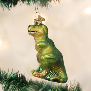 T-Rex Glass Ornament