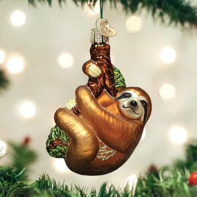 Sloth Glass Ornament