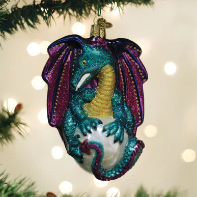 Fantasy Dragon Glass Ornament