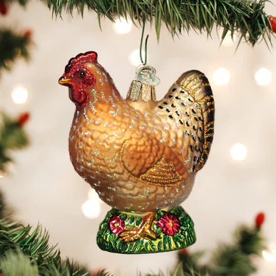 Spring Chicken Glass Ornament