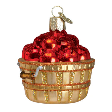 Glass Apple Basket Ornament
