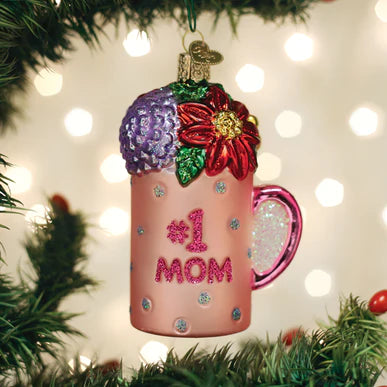 Glass Best Mom Mug Ornament